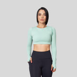 CROP TOP DEPORTIVO MANGA LARGA AGUJERO PARA EL DEDO