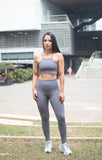 LEGGING DEPORTIVO SIN COSTURA PARTE FRONTAL GRIS