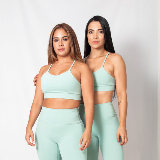 LEGGING DEPORTIVO SIN COSTURA PARTE FRONTAL VERDE CLARO